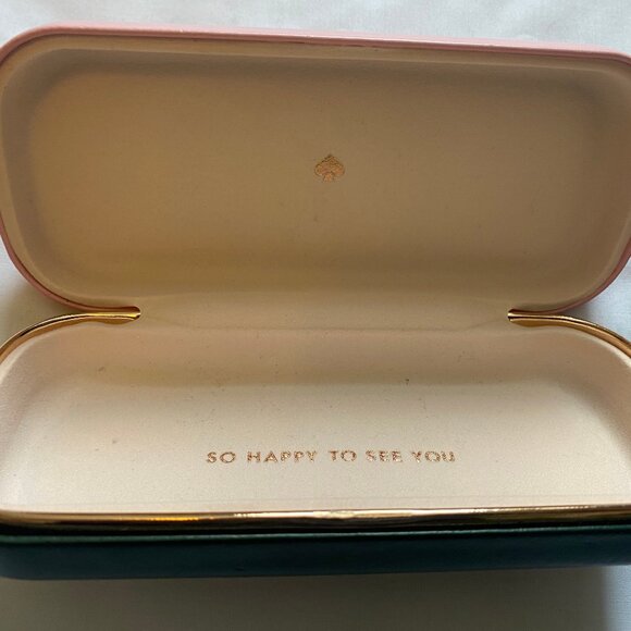 Genuine Authentic Kate Spade Hard Clamshell Eyeglasses Case - Pink Green, Women - Picture 5 of 6
